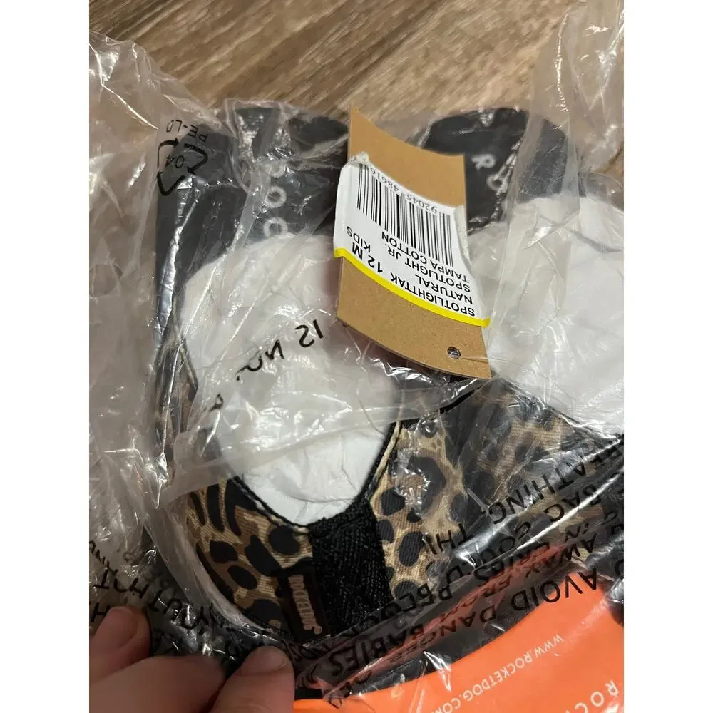 Rocket Dog Spotlight Kids Leopard Print Cotton Thong Flip Flop Sandal Size 12